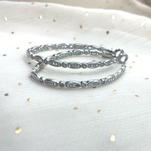 Nordstrom Silver Pave Stone Earrings